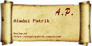 Almási Patrik névjegykártya